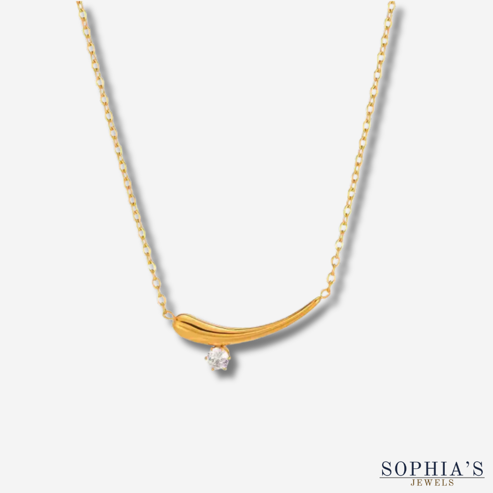 Gold Zircon Collar Necklace