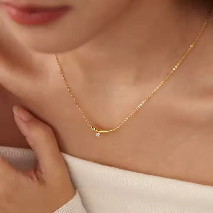 Gold Zircon Collar Necklace