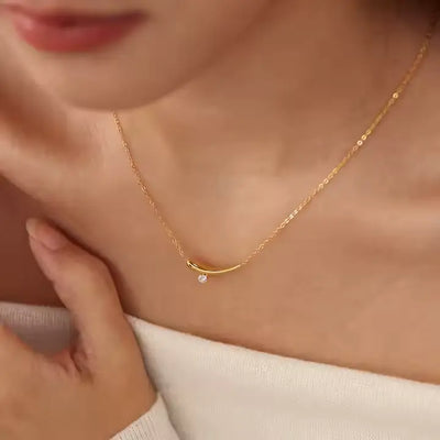 Gold Zircon Collar Necklace