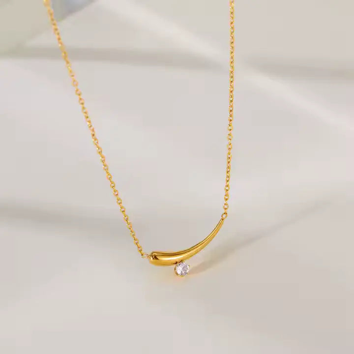 Gold Zircon Collar Necklace